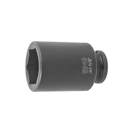 Holex Impact Socket, 3/4 inch Drive, 6 pt, Deep, 1.11/16 inch 652202 1.11/16